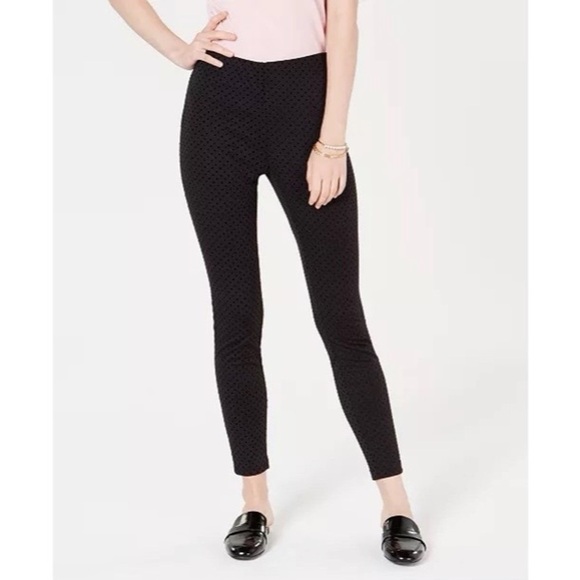 Maison Jules - Flocked Dotted Skinny Pants - Picture 1 of 7